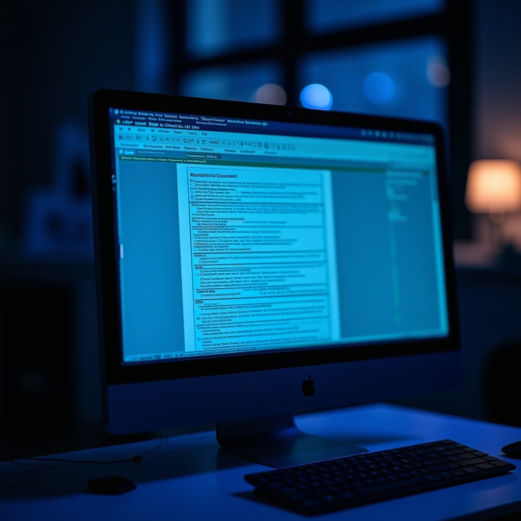 Procesare OCR pe ecran calculator, text recunoscut în document